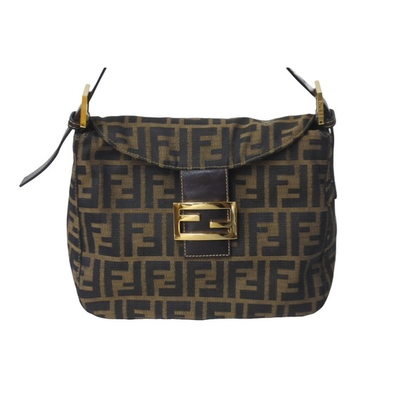 Fendi Mamma Bucket FF Logo Leather Handbag Brown - Picture 3 of 10